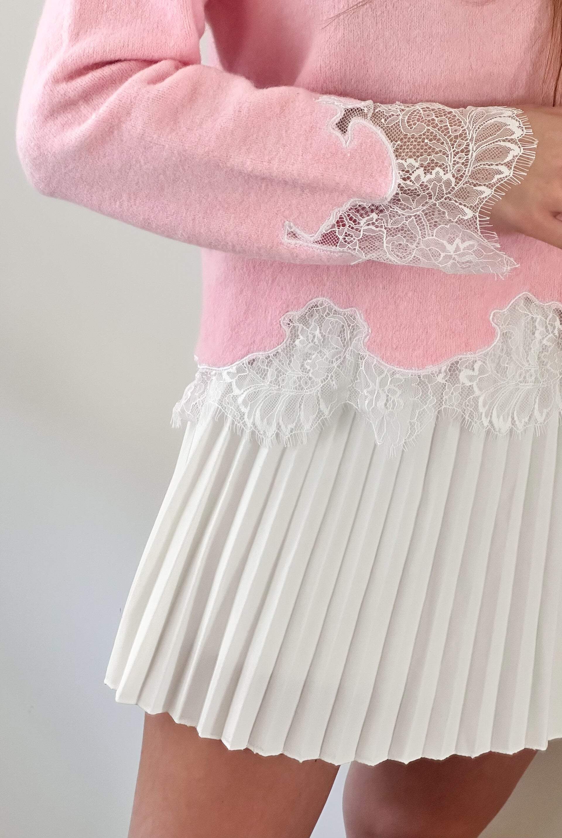 Chloé lace sweater pink