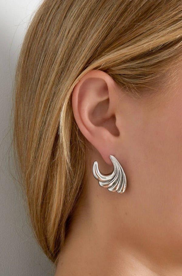 Wavy Wild Earrings Silver