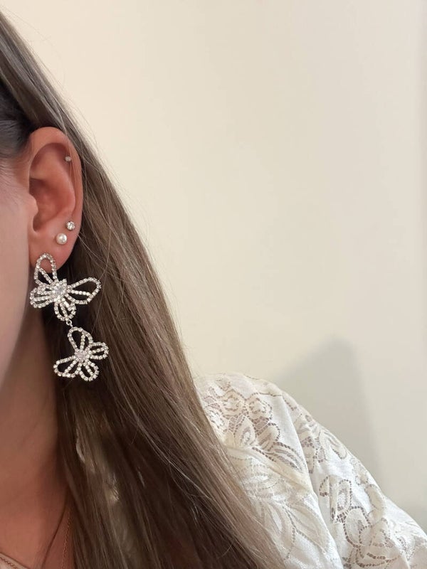 Silver butterfly earrings