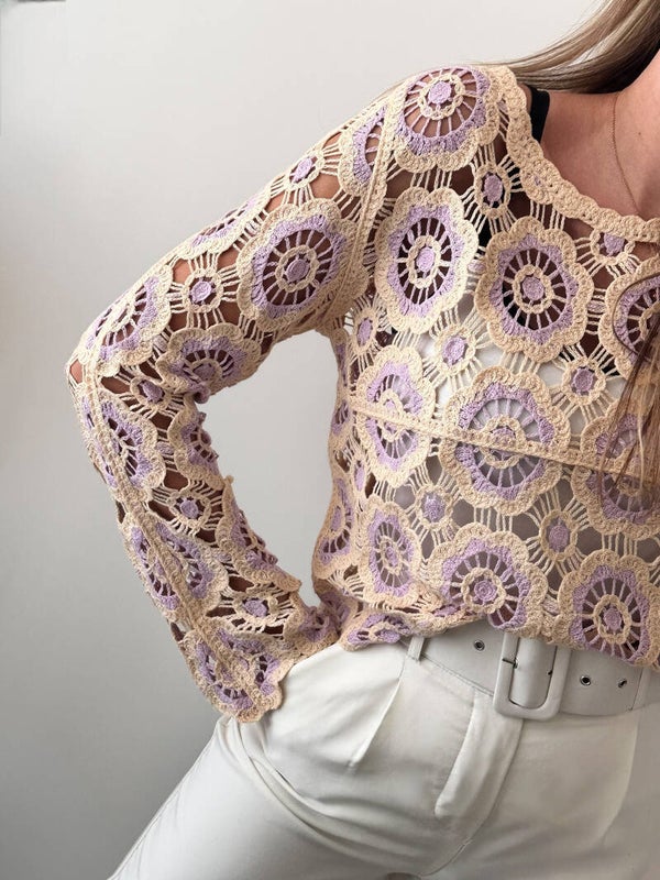 Lila Crochet Top