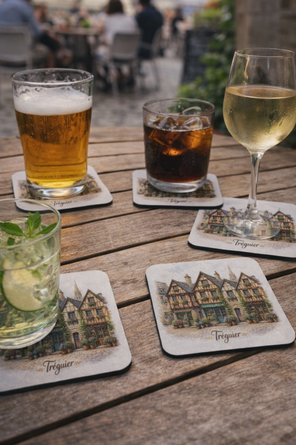 lot de six sous verre personnalisable