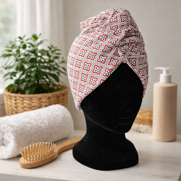 serviette cheveux en tissu