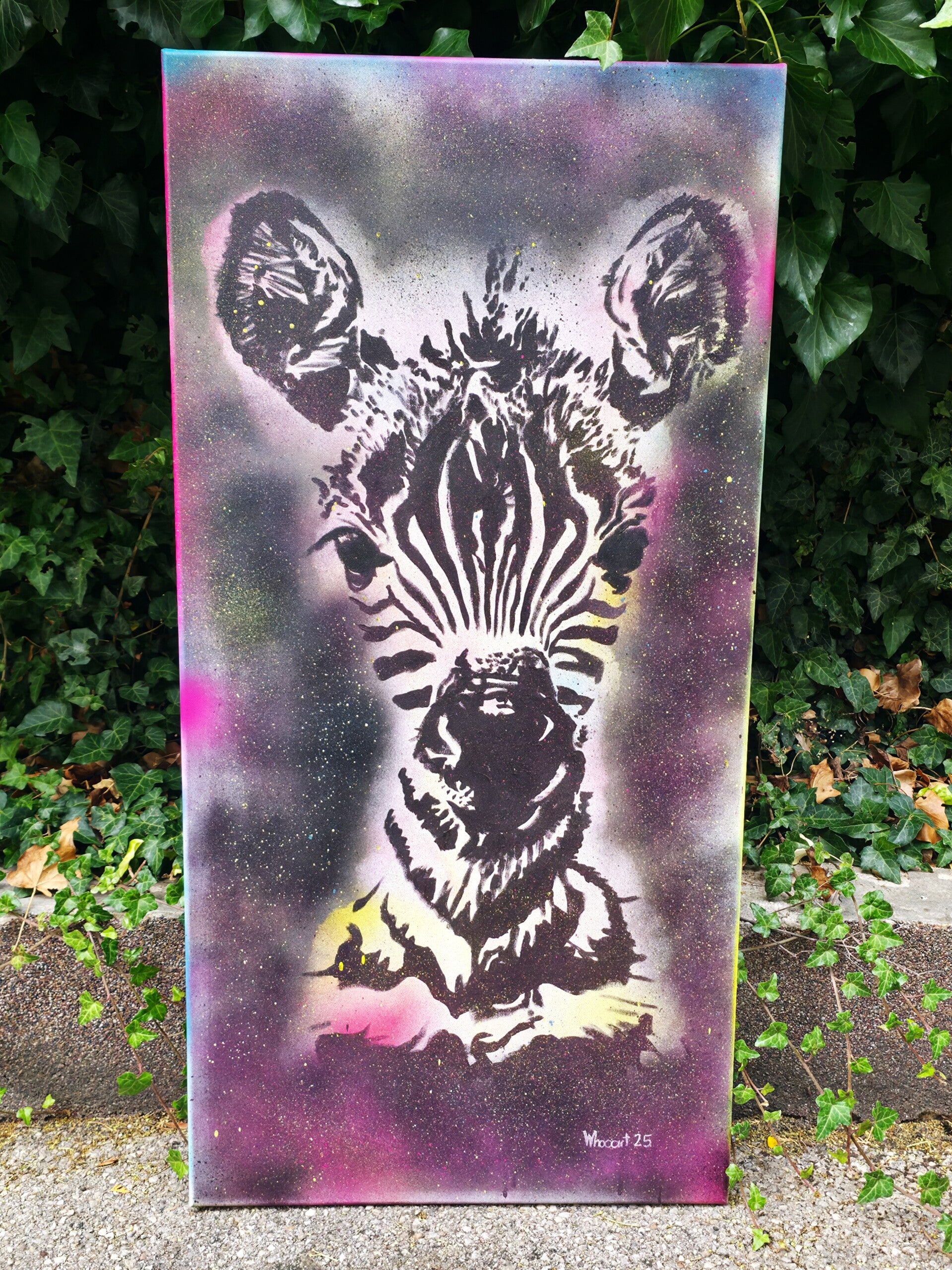 Original "Baby Zebra" mit Acryl auf Leinwand