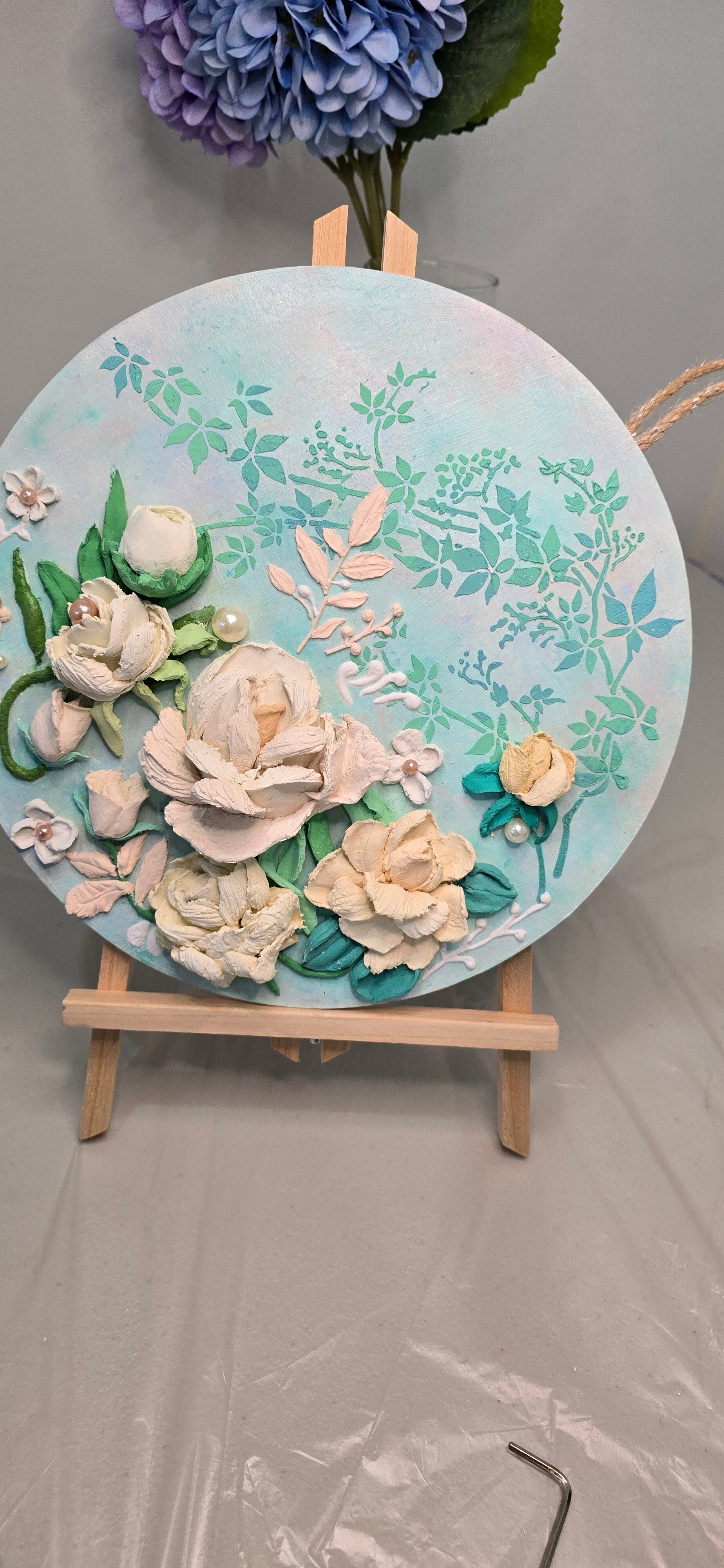 Original Handcrafted Floral Sculpture "Peony Hues"