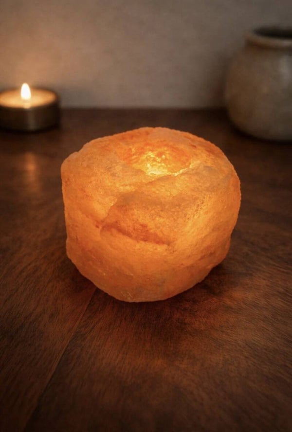 Himalaya zoutsteen waxinelichthouder