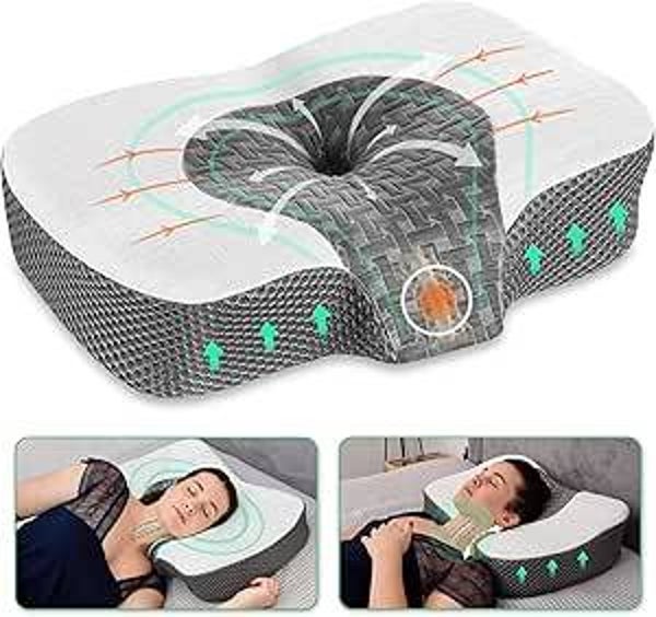 Elviros Oreiller Ergonomique Cervical, Oreiller Mémoire Forme