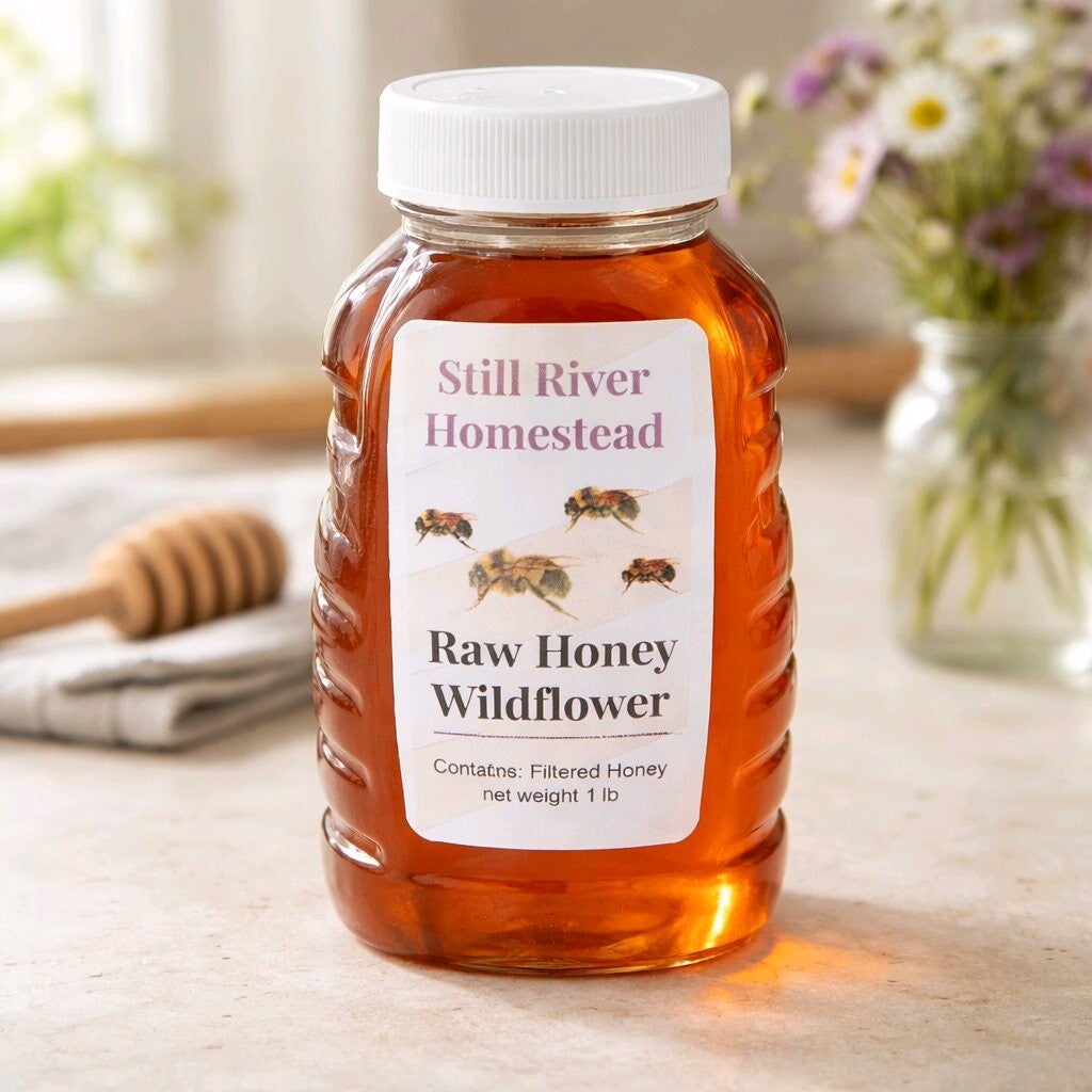 1# Raw Wildflower Honey (Glass Classic Skep Jar)