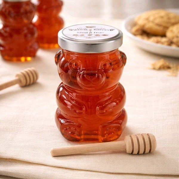 Mama Honey Bear and Dipper (Glass Bear Jar)