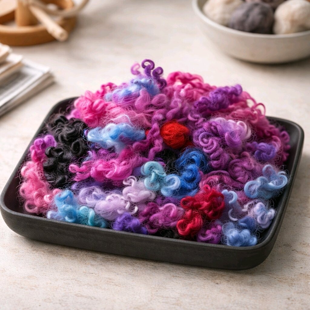 Died felting wool