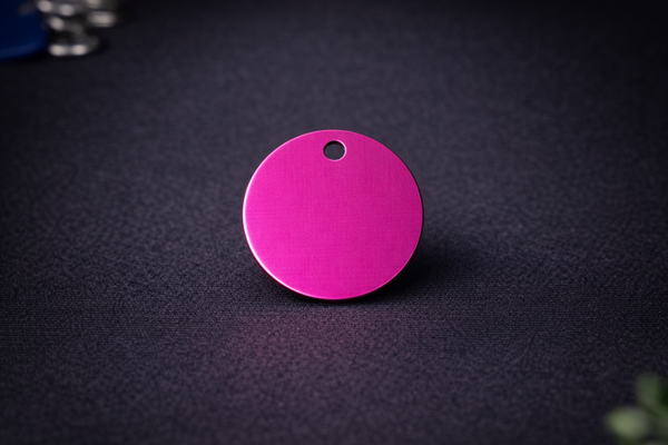 Médaille ronde fuchsia