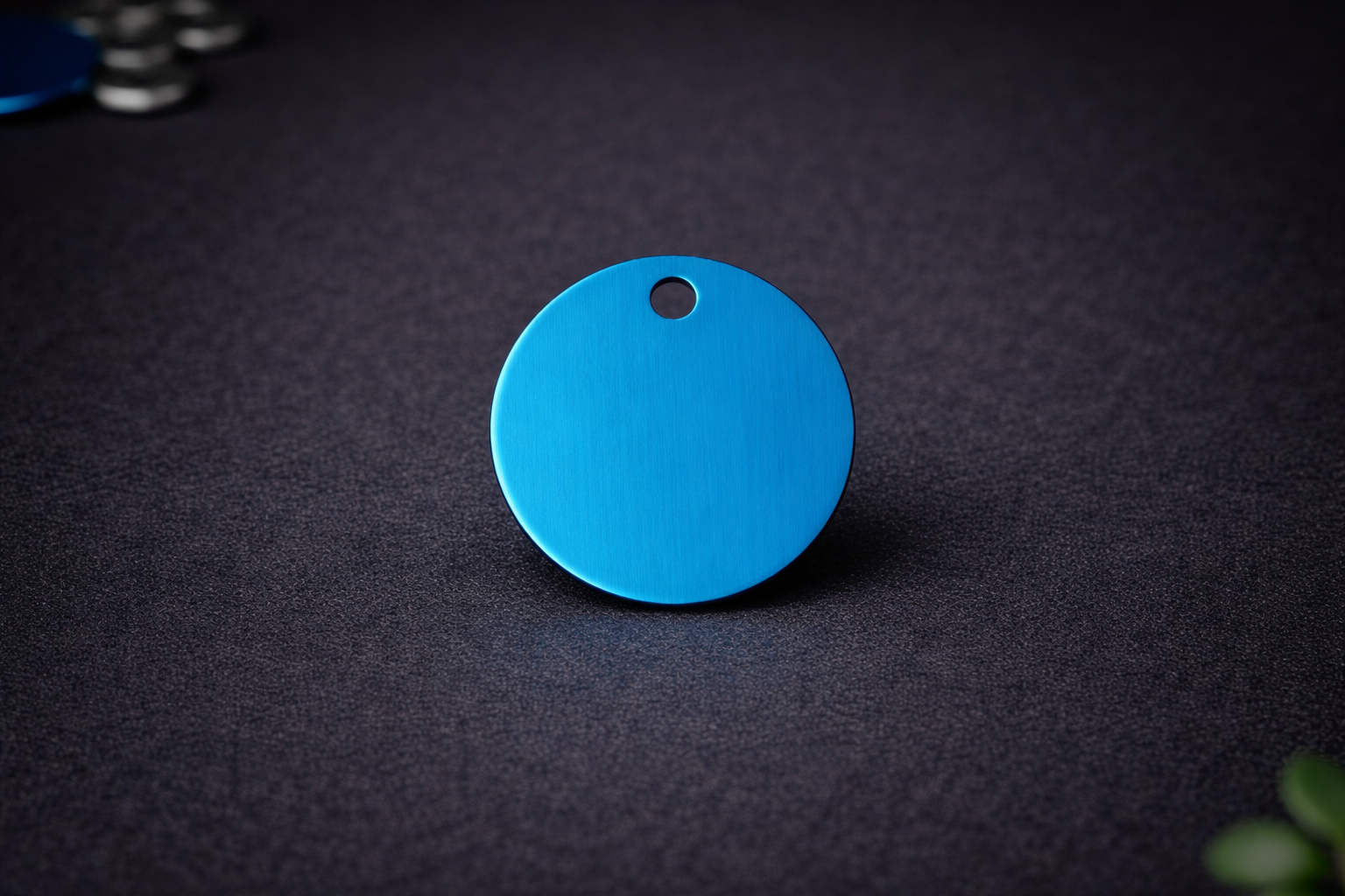 Médaille ronde cyan
