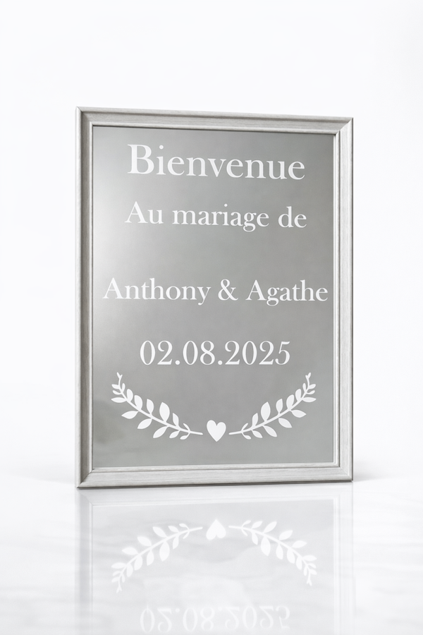 Miroir personnaliser mariage 30x40
