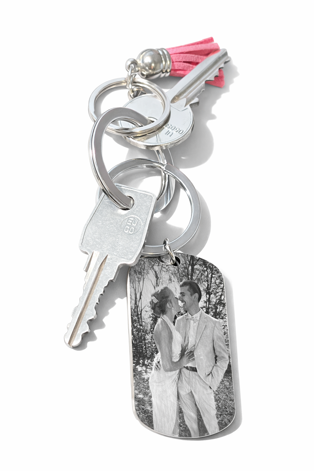 Porte clé personnalisé en acier inoxydable