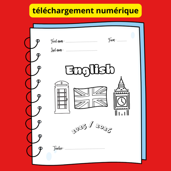 Gratuit! Page de garde pour cahier - rentrée 2025
