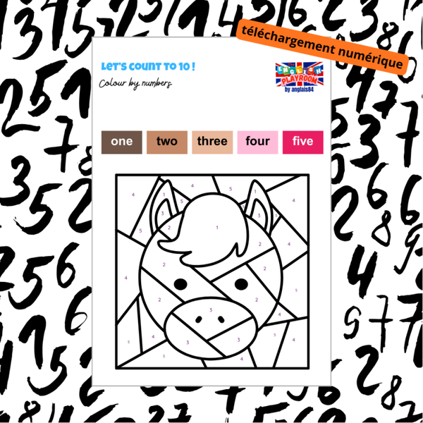 Let's count to 10! - Colour by numbers (téléchargement numérique)