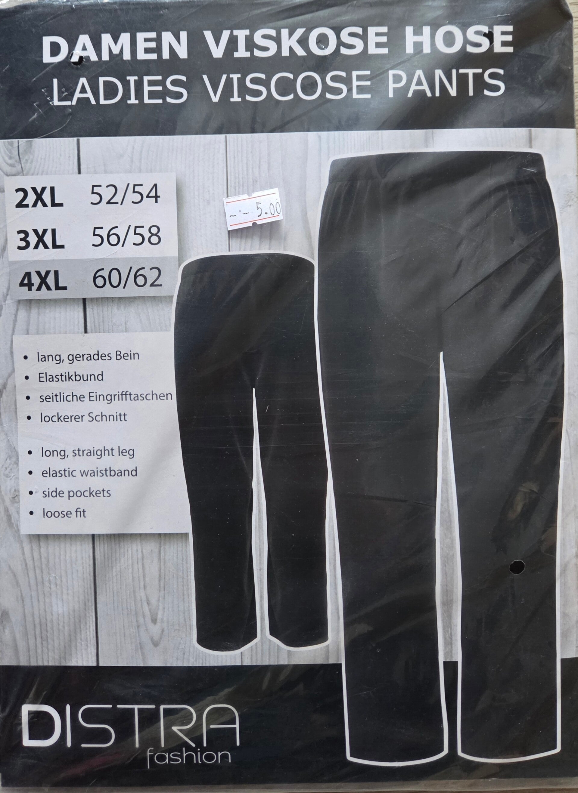 Damen Viskose Hose Schwarz