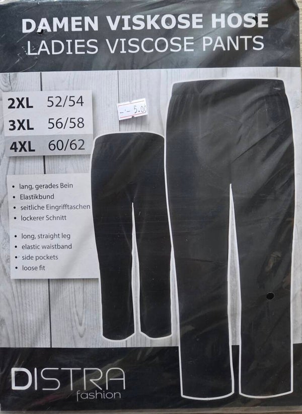 Damen Viskose Hose Schwarz
