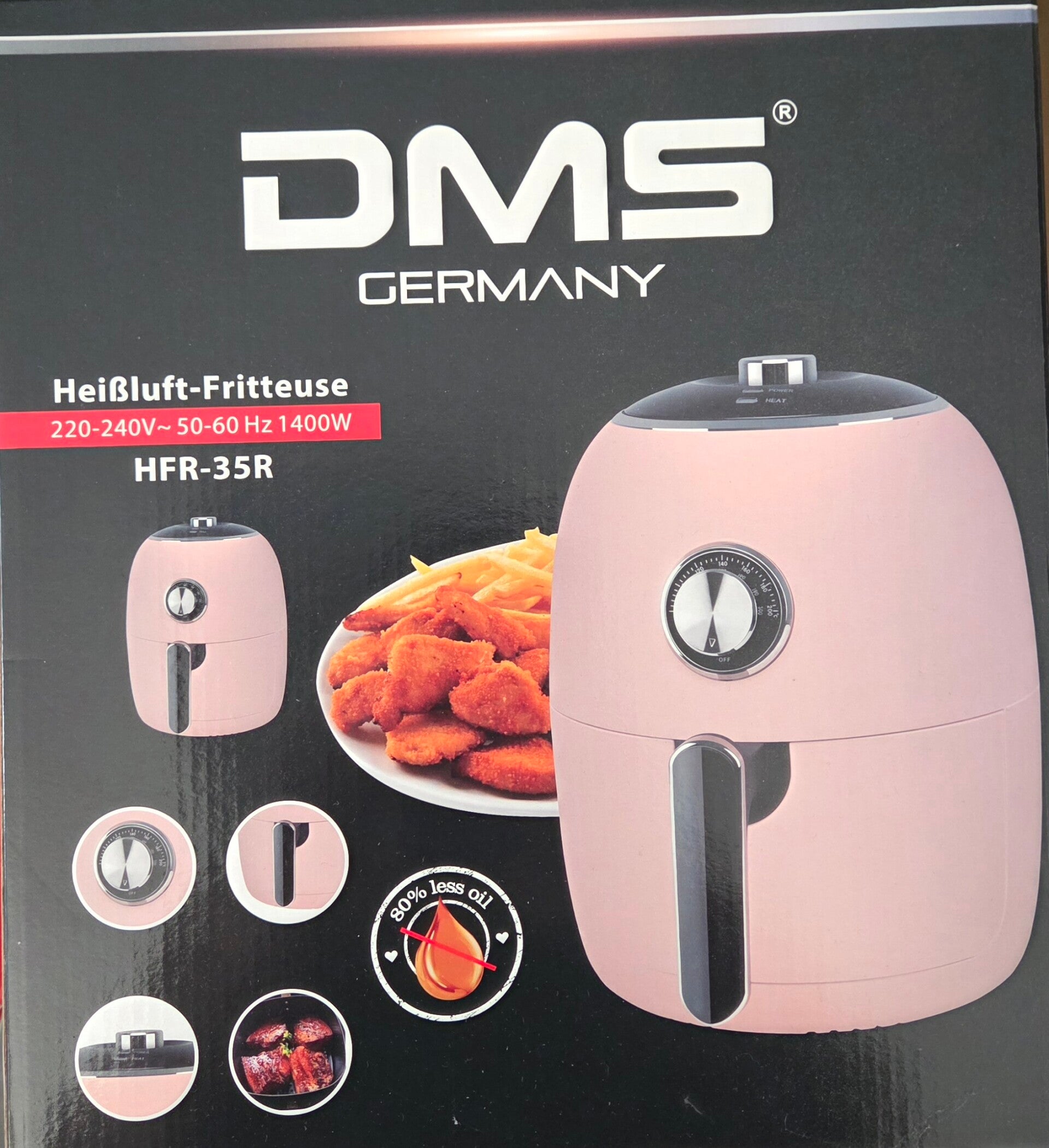 DMS Heißluft Fritteuse rosa