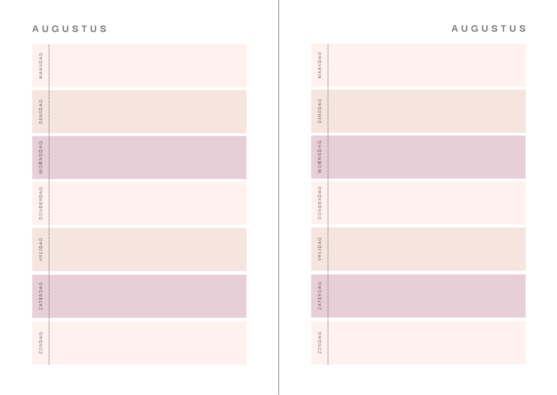 Weektemplate op 1 Pagina