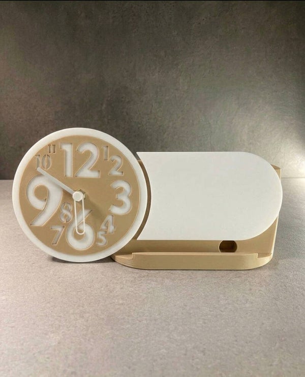 Organizer da scrivania con orologio