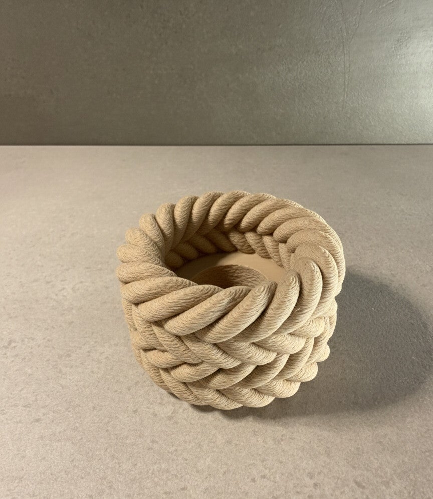 Porta candela stile corda intrecciata