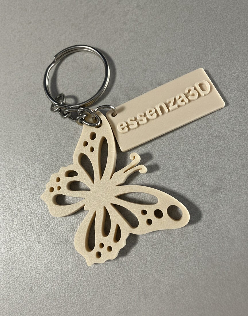 Farfalla portachiavi con targhetta