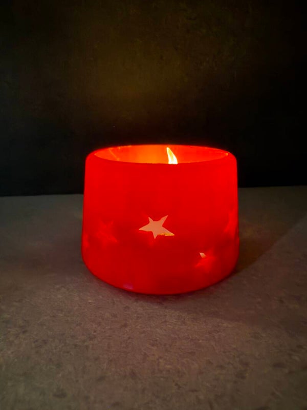 Porta candela di Natale con stelline