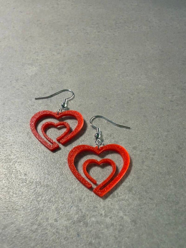 Orecchini a doppio cuore