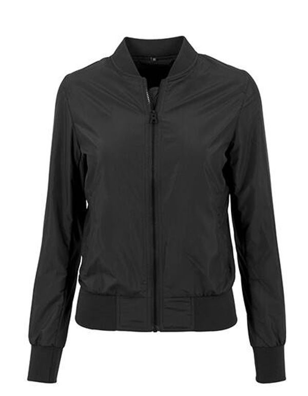Nylon Bomber Jacket Build Your Brand Vrouw Geborduurd Achterkant