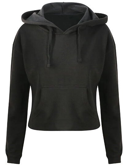 Cropped Hoodie Just Hoods Vrouw Bedrukt Achterkant