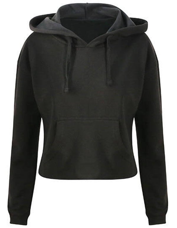 Cropped Hoodie Just Hoods Vrouw Bedrukt Achterkant