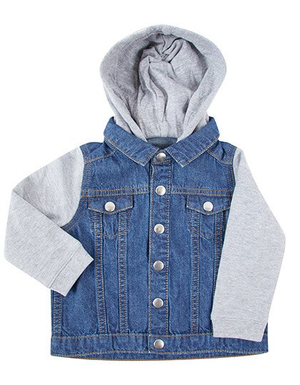 Denim Jacket Met Kap Larkwood Baby/Kind Bedrukt Achterkant