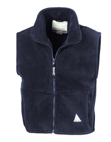 Fleece Bodywarmer Result Kind Geborduurd Achterkant
