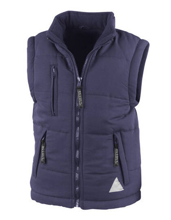 Ultra Padded Bodywarmer Result Junior Geborduurd Achterkant