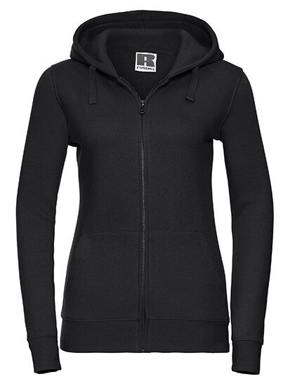 Zipped Hoodie Jacket Russell Vrouw Geborduurd Achterkant