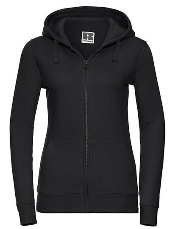 Zipped Hoodie Jacket Russell Vrouw Geborduurd Achterkant