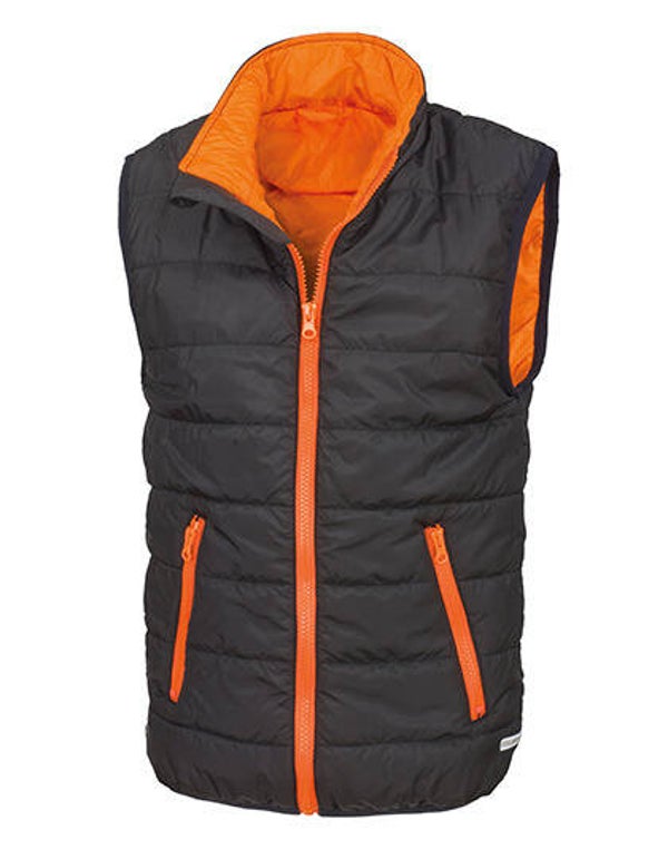 Soft Padded Bodywarmer Result Core Youth Geborduurd Achterkant