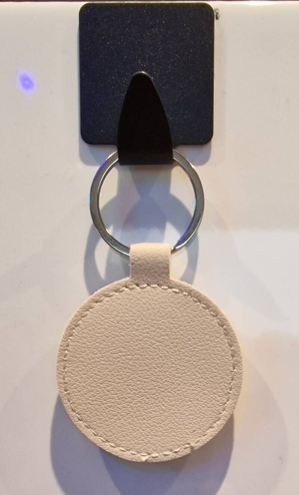 Sleutelhanger Leer Rond Bedrukt