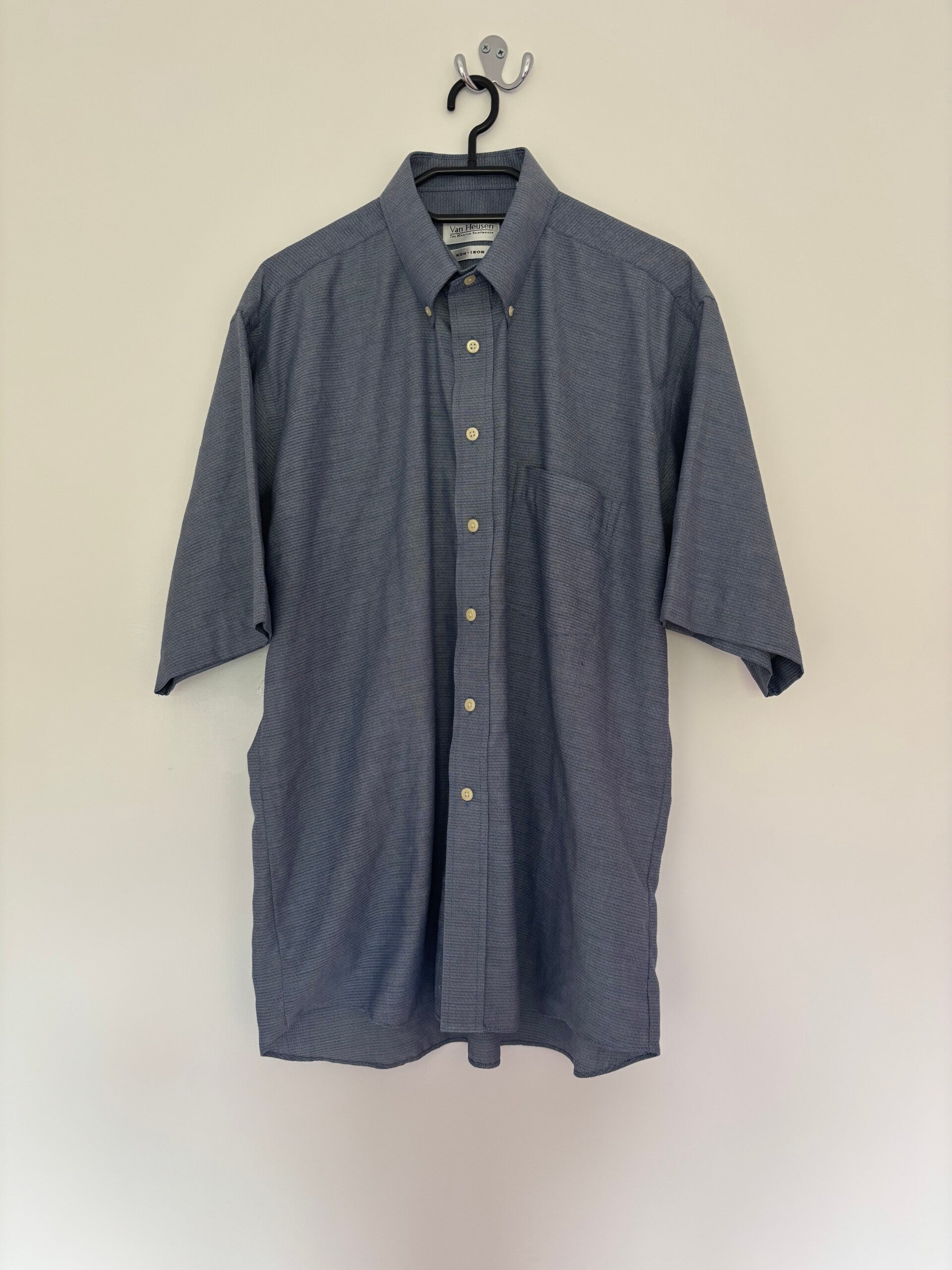 Van Heusen Short Sleeve Collared Casual Formal Shirt Size 16"