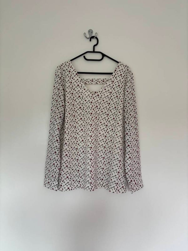 Next Long Sleeve V-Neck Stars Print Blouse Size 16