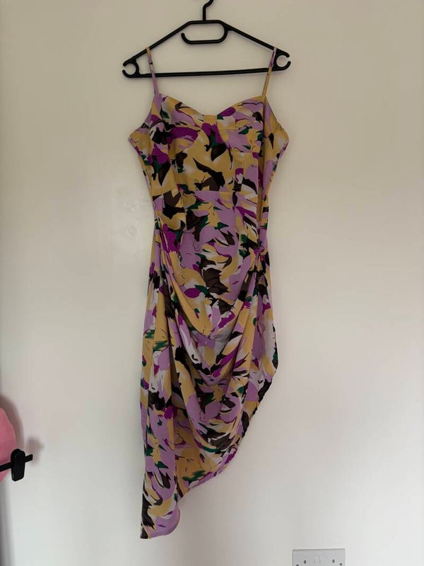 I Saw It First Sleeveless Strap Midi Bodycon Dress Size 12