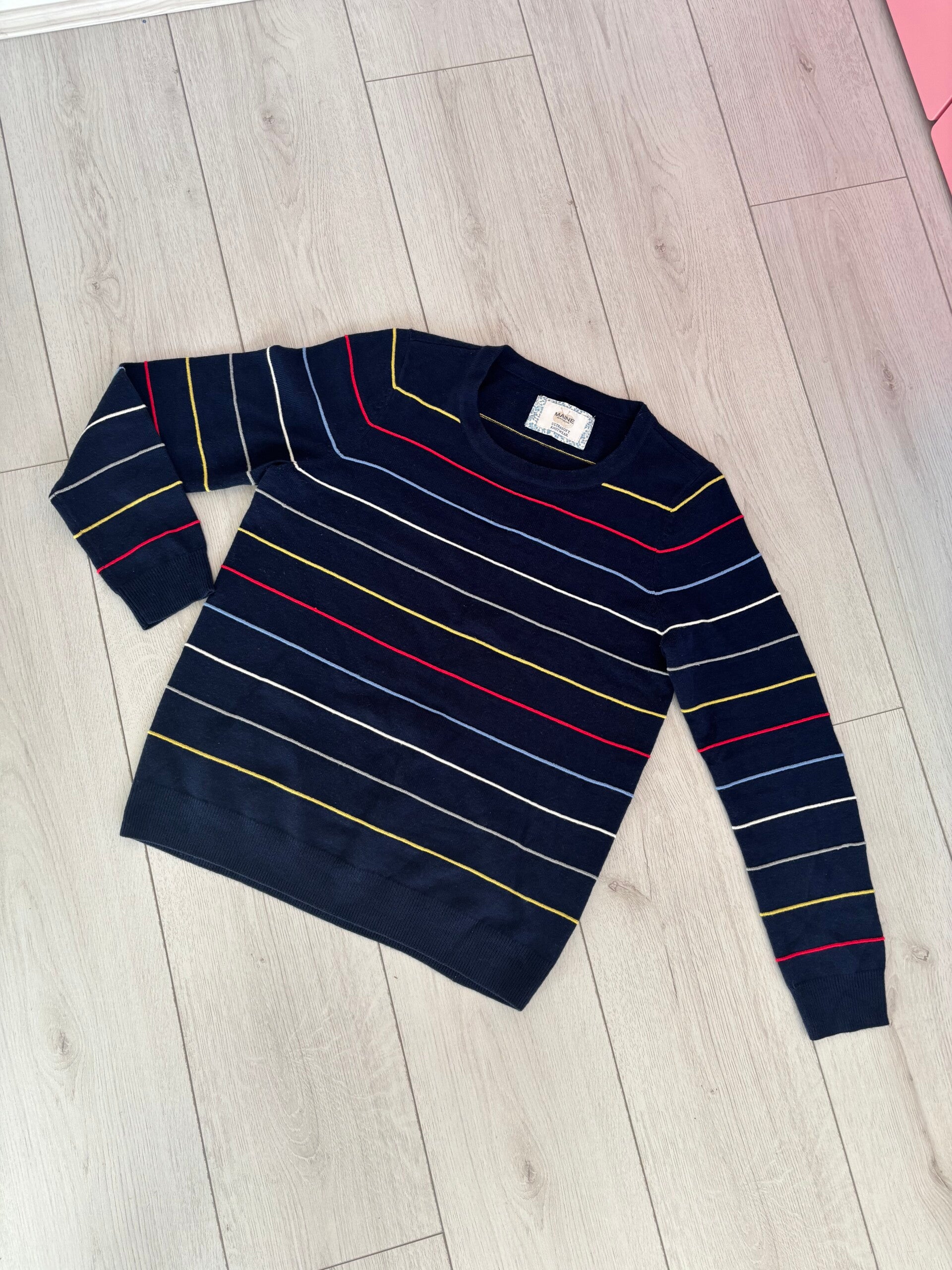 Maine Navy Knitted Jumper Sweater Size 12