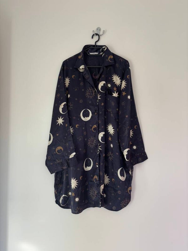 Luxury Nightwear Collection Navy Night Sleep Shirt Dress Size 20-22