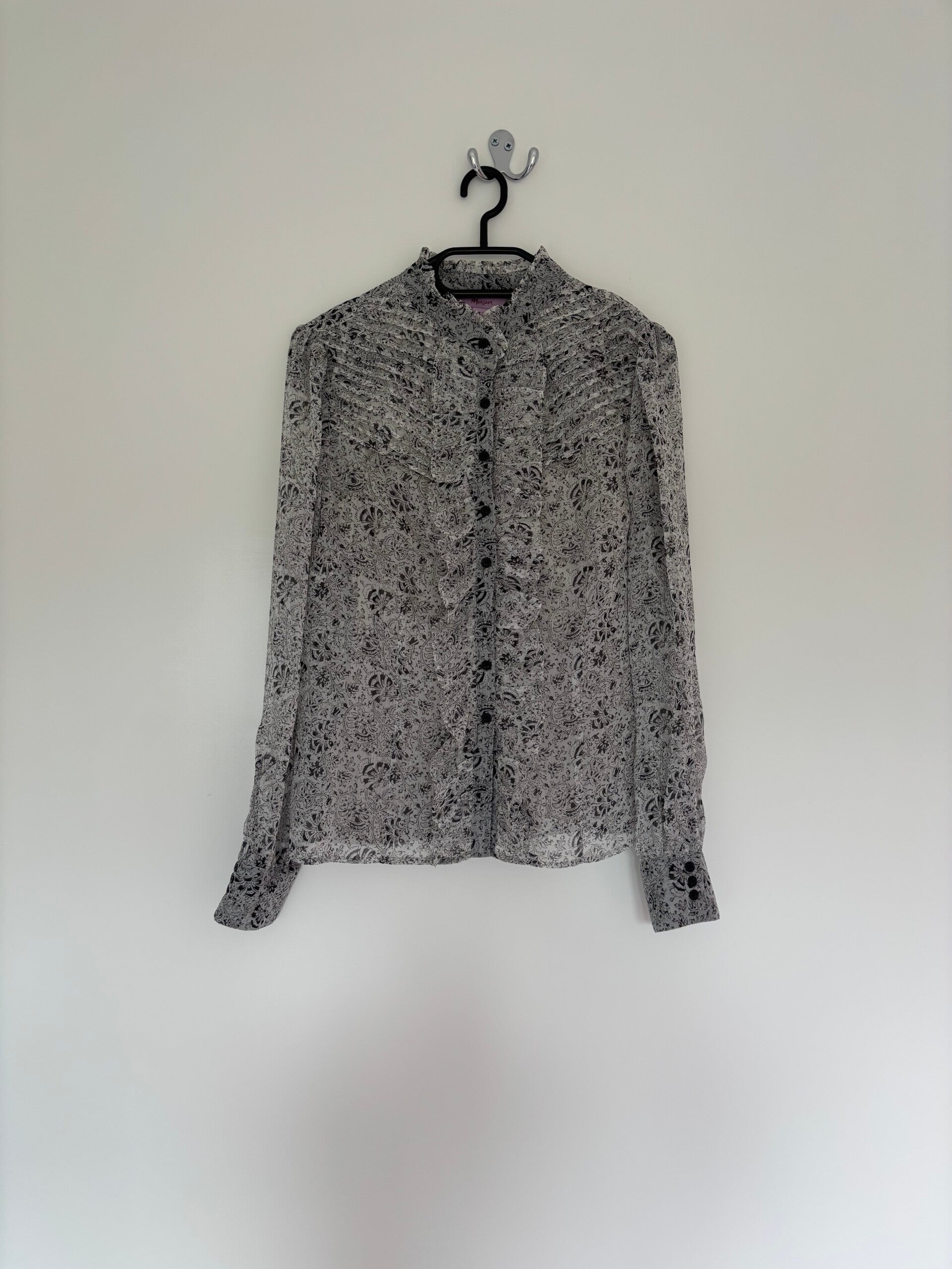 Monsoon Two Pieces Camisole Lining Long Sleeve Shirt Blouse Size 12