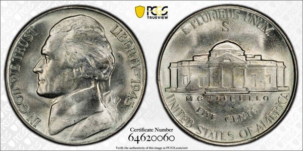 1945-S  5 CENT 63 GRADE
