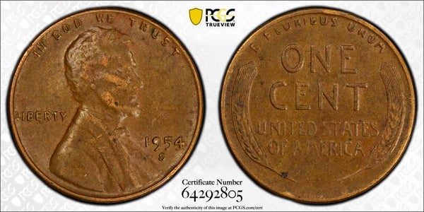 1954- S 1 Cent Brown