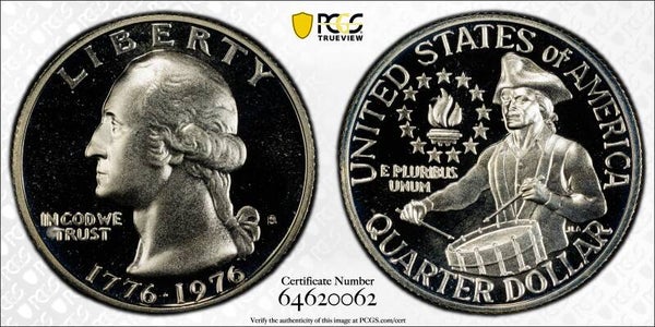 1976-S  25 Cents PRDCAM68 coin (with six fingers in right hand of drummer)