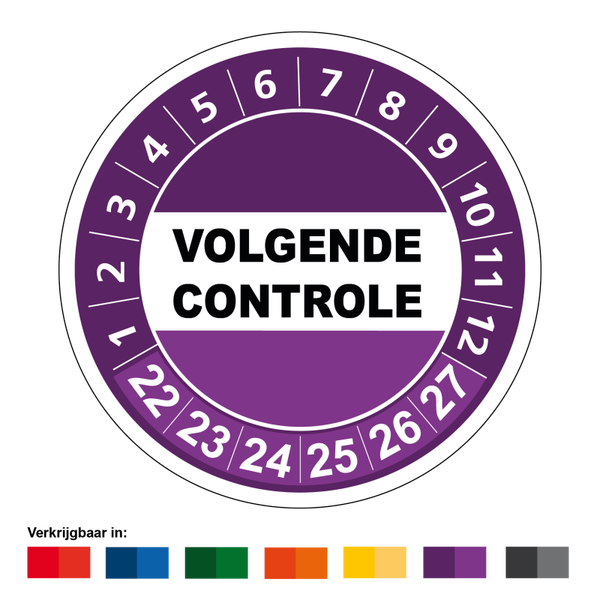 Volgende controle sticker