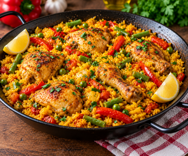 paella met kip en zeevruchten    500gram
