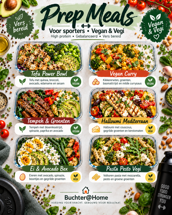 Veggie en vegan maaltijden  PrepMeals  week abonnement